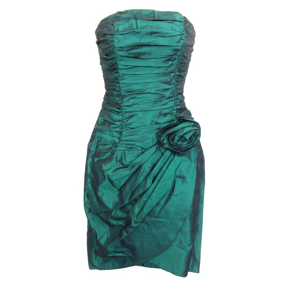 GUNNE SAX by Jessica McClintock Emerald Green Strapless Party Dress OOAK